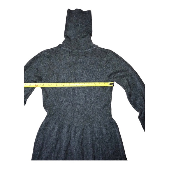 Zara charcoal gray knit stretch turtleneck fitted long sleeve sweater dress‎ - Picture 13 of 16